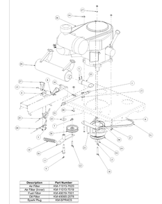 Kawasaki Engine Assembly Diagram and Parts List for M60-KW 53AB5D8X750-25-HP Cub Cadet Lawn Tractor